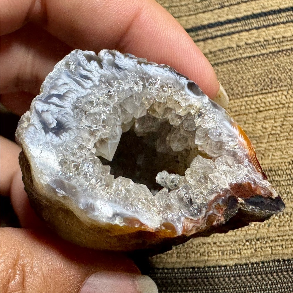 Gray and White Quartz Crystal Decor Accent
